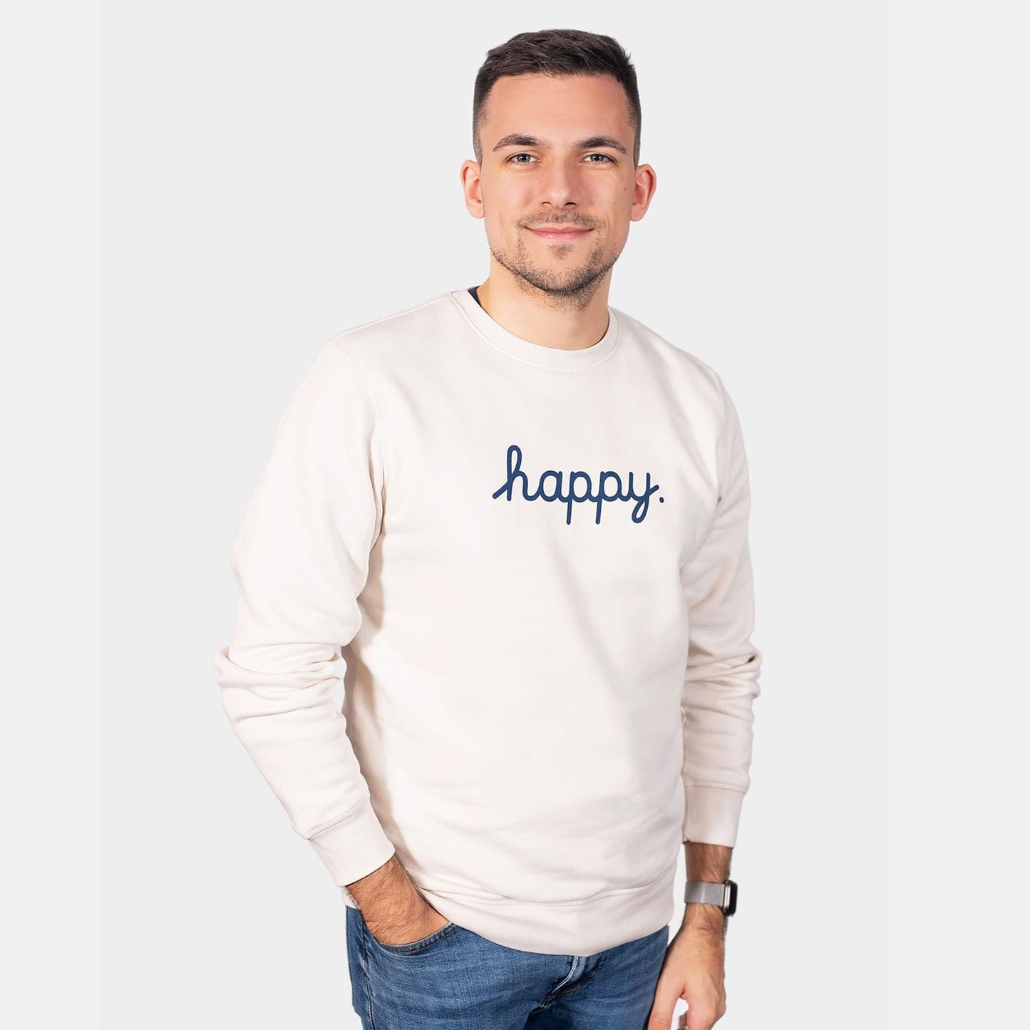 happy. Crewneck